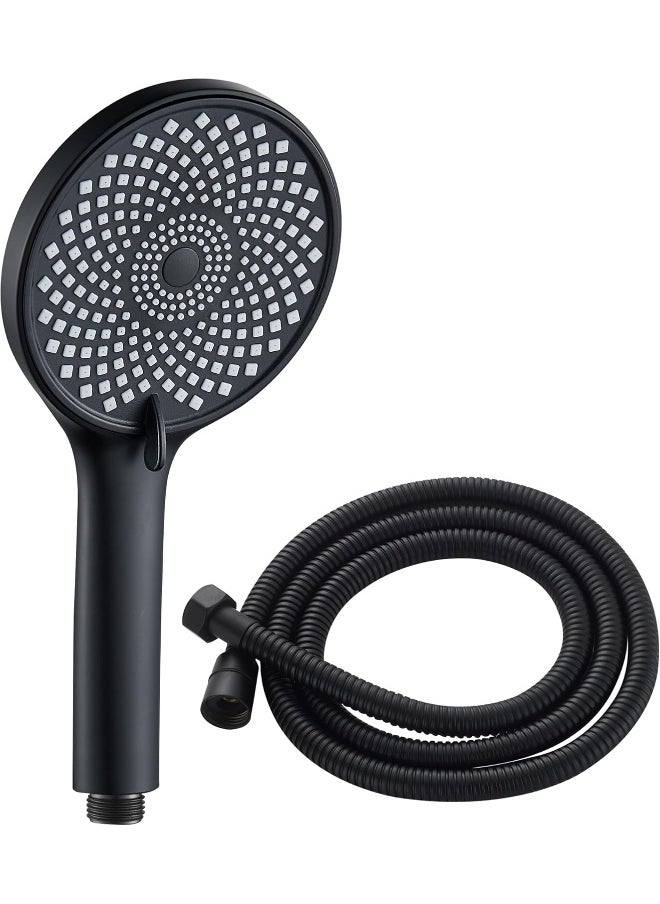 BRIMIX BRIMIX High Pressure Massage Shower Head Set with Hose, Rainfall Spray Modes, Spa Pressure Increase, Easy Cleaning, Powerful Hand Shower (Black)  - Image 1