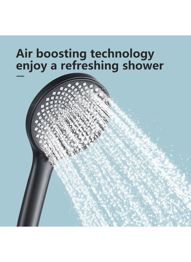 BRIMIX BRIMIX High Pressure Massage Shower Head Set with Hose, Rainfall Spray Modes, Spa Pressure Increase, Easy Cleaning, Powerful Hand Shower (Black)  - Image 5