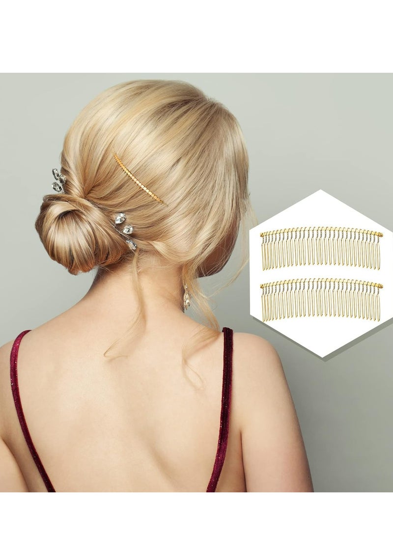 أوزيغالور 5 قطع أمشاط مشبك شعر سلك معدني ذهبي، 30 سنًا إكسسوارات طرحة زفاف زفاف زفاف - Image 2