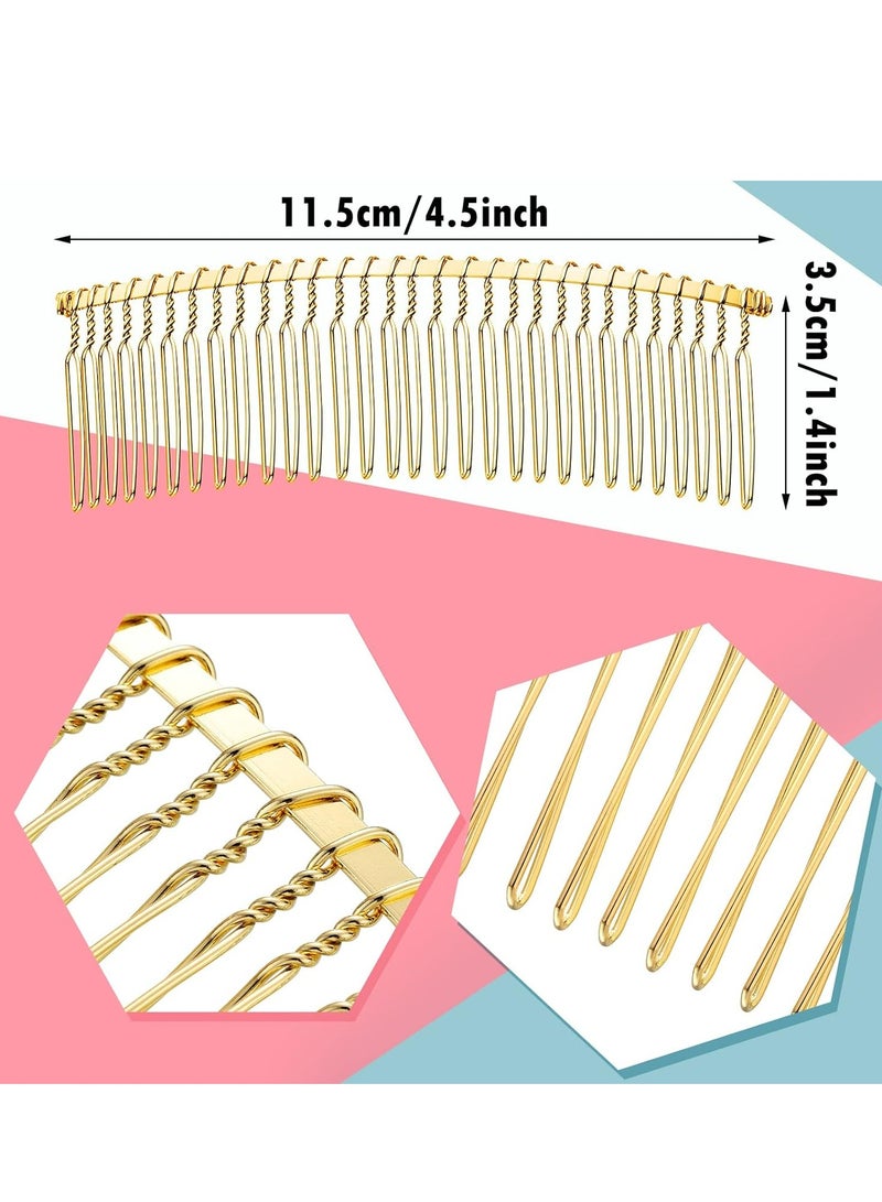 أوزيغالور 5 قطع أمشاط مشبك شعر سلك معدني ذهبي، 30 سنًا إكسسوارات طرحة زفاف زفاف زفاف - Image 3
