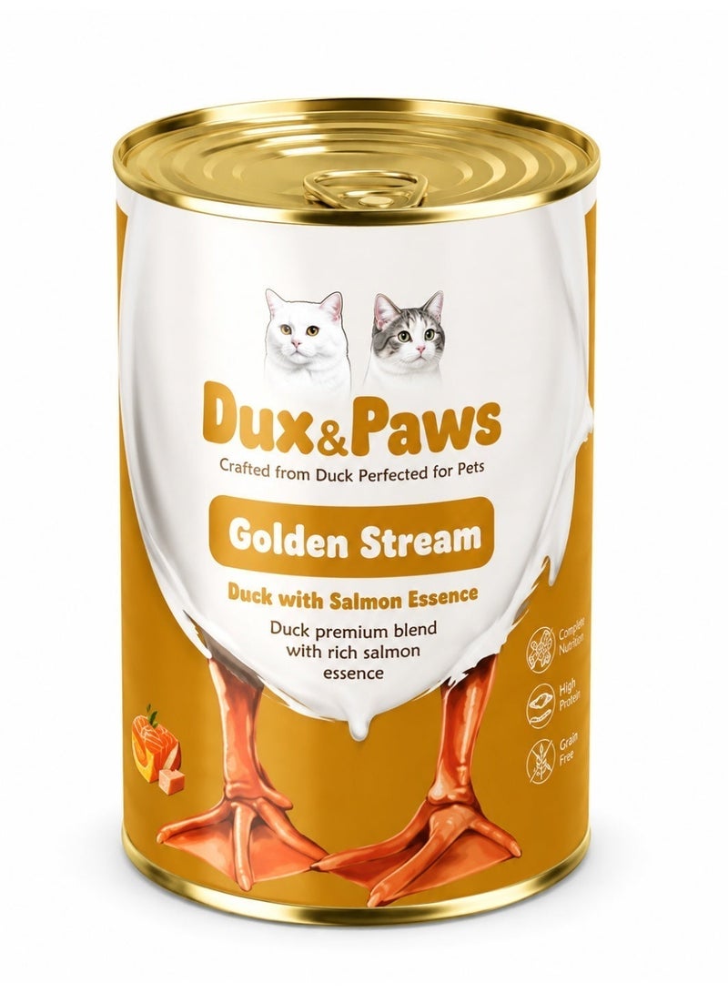 Dux&Paws Wet Cat Food Dux & Paws Golden Stream Premium Duck Pâté with Salmon Essence, Adult Cat Food, High Protein Grain Free Formula, Rich in Taurine, Supports Hydration & Overall Health, 400g - Image 2