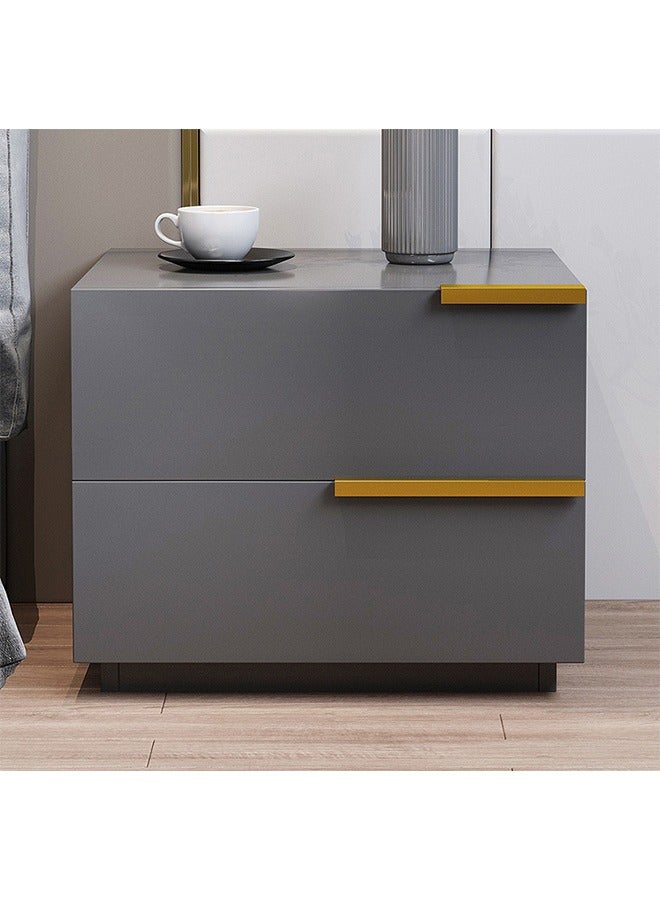 Generic Simple Style Bedside Table, Bedside Table, Sofa Side Table, Small Living Room Storage Cabinet, Two-Layer Drawers, Suitable For Small-Sized Apartments and Small Space Rooms, 50cm×42cm×47cm (gray)  - Image 1