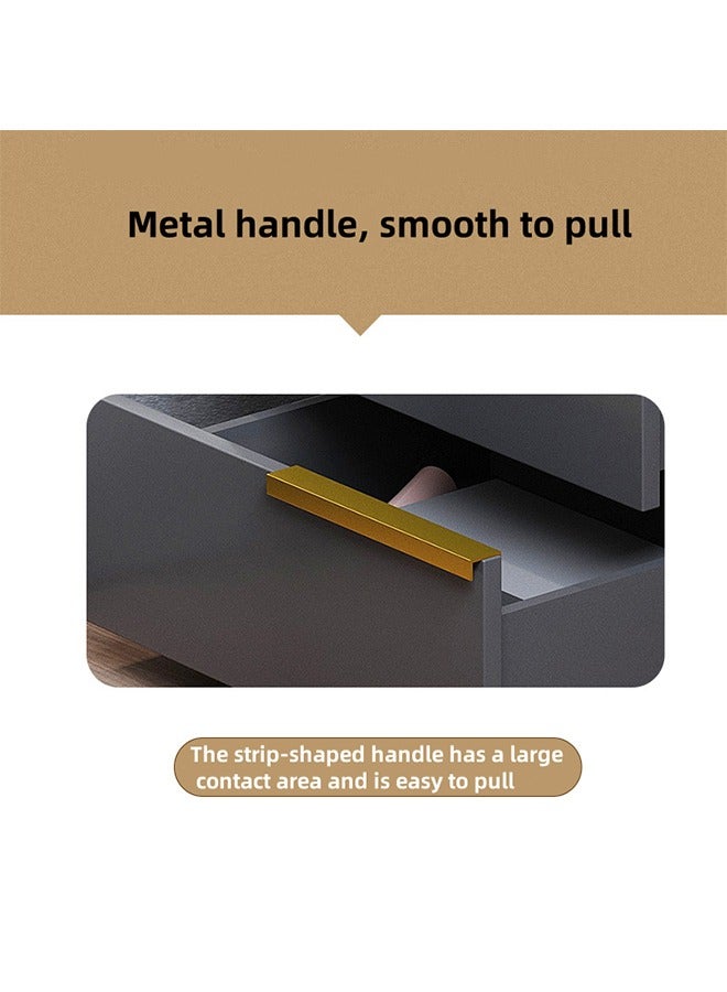 Generic Simple Style Bedside Table, Bedside Table, Sofa Side Table, Small Living Room Storage Cabinet, Two-Layer Drawers, Suitable For Small-Sized Apartments and Small Space Rooms, 50cm×42cm×47cm (gray)  - Image 2
