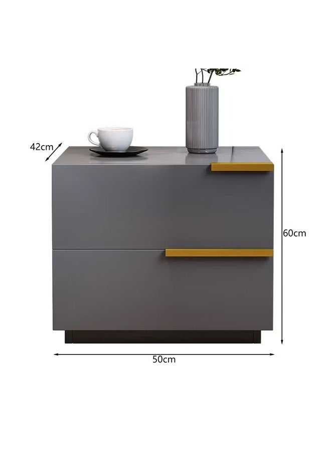 Modern Simple Bedside Table, Nightstand Side Cabinet Comes with 2 Drawers and Handles, Minitype Storage Cabinet Suitable for Bedside Sofa Bedroom and Living room - Image 2