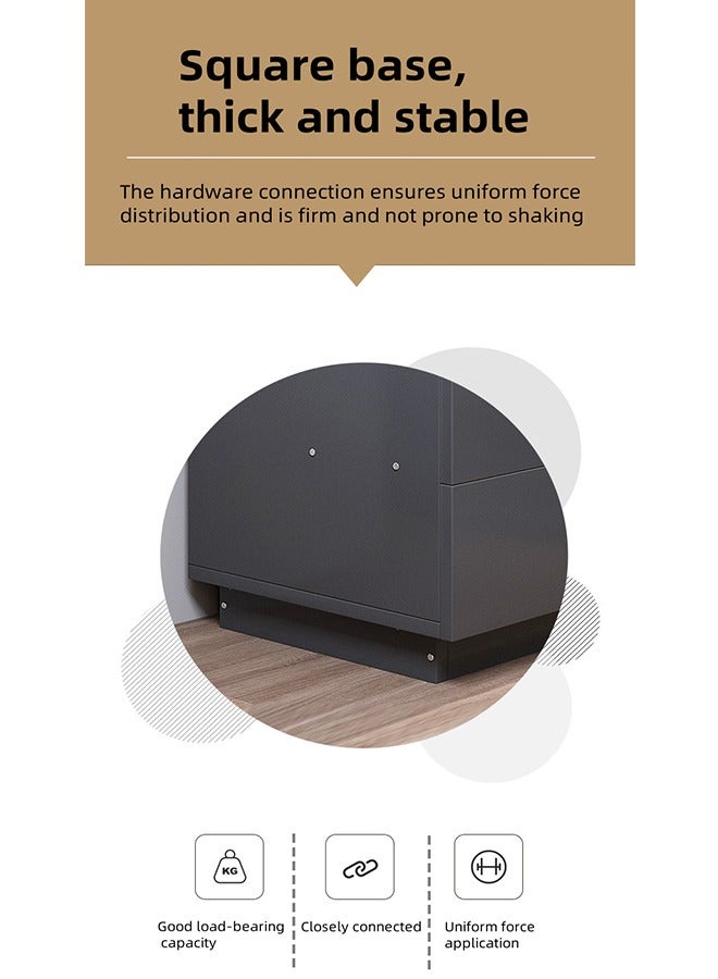 Modern Simple Bedside Table, Nightstand Side Cabinet Comes with 2 Drawers and Handles, Minitype Storage Cabinet Suitable for Bedside Sofa Bedroom and Living room - Image 4