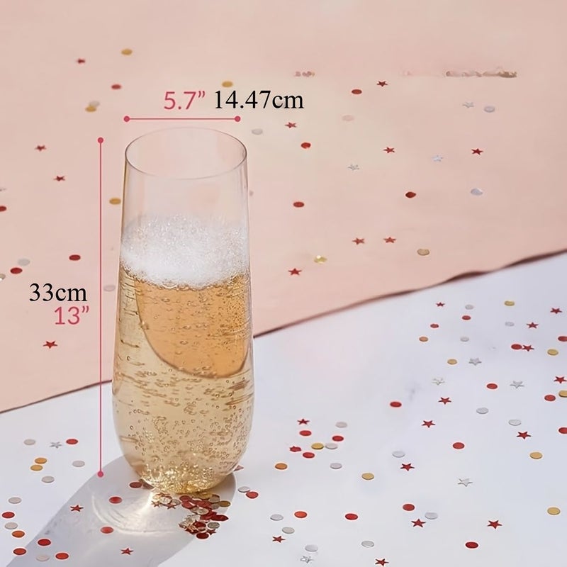 5 Pcs Stemless Plastic Champagne Flute Wine Glasses For Cocktails Parties Spring Picnics Summer Celebrations - Image 3