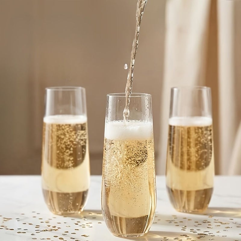 5 Pcs Stemless Plastic Champagne Flute Wine Glasses For Cocktails Parties Spring Picnics Summer Celebrations - Image 4