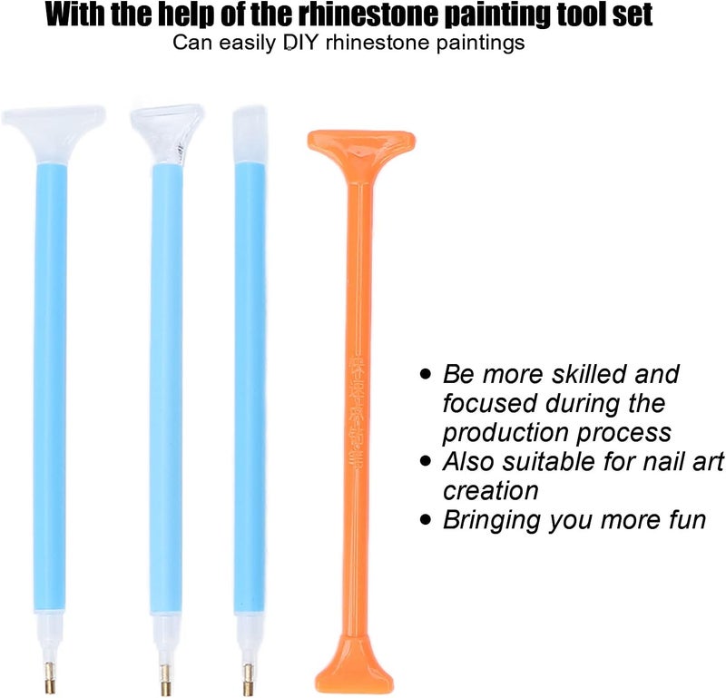 klarako Rhinestone Dotting Pen, Professional Rhinestone Painting Tool Set, Plastic Silicone Bead Sorting Trays Manicure Accessories DIY Tools For Various Crafts Nail Art Creation, Mobile Phone Case(blue) - Image 2