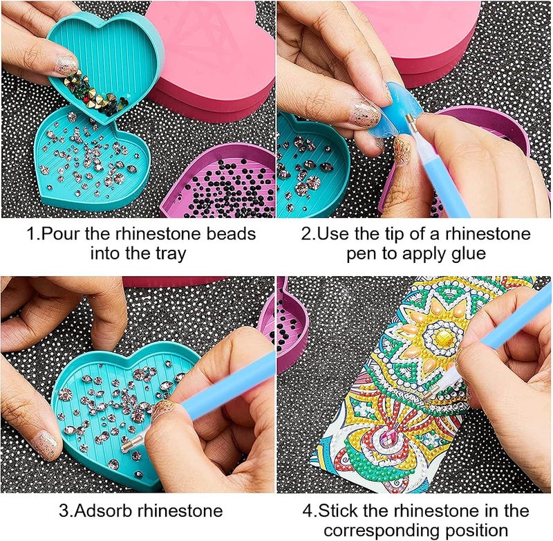 klarako Rhinestone Dotting Pen, Professional Rhinestone Painting Tool Set, Plastic Silicone Bead Sorting Trays Manicure Accessories DIY Tools For Various Crafts Nail Art Creation, Mobile Phone Case(blue) - Image 4