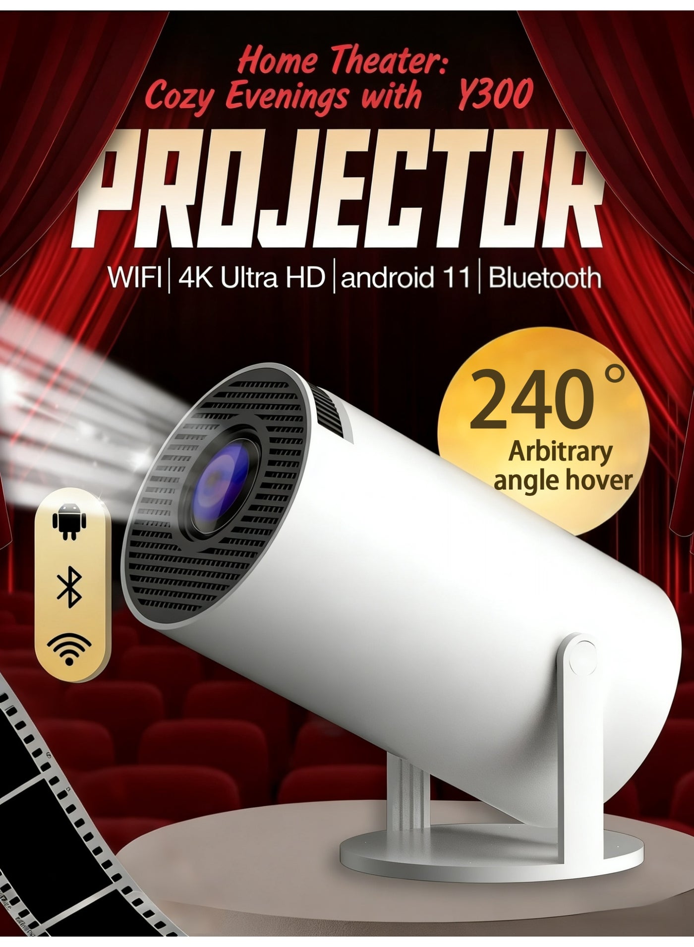 【Business Elite】Ultra-Portable Mini Projector | Wireless Multi-Screen Interaction | 3-Second Rapid Focus | Professional Presentation Assistant for Business Meetings Anytime, Anywhere