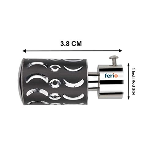 FERIO Stainless Steel Curtain Bracket Parda Holder Black Colour for Door and Window Bathroom Accessories Fitting for 1 Inch Rod Only Finials (Pack of 10) - Image 3