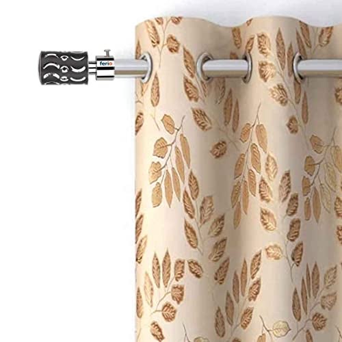 FERIO Stainless Steel Curtain Bracket Parda Holder Black Colour for Door and Window Bathroom Accessories Fitting for 1 Inch Rod Only Finials (Pack of 10) - Image 2