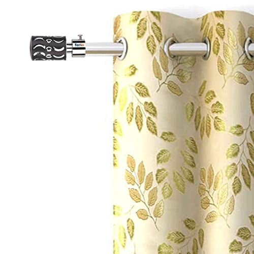 FERIO Stainless Steel Curtain Bracket Parda Holder Black Colour for Door and Window Bathroom Accessories Fitting for 1 Inch Rod Only Finials (Pack of 10) - Image 4