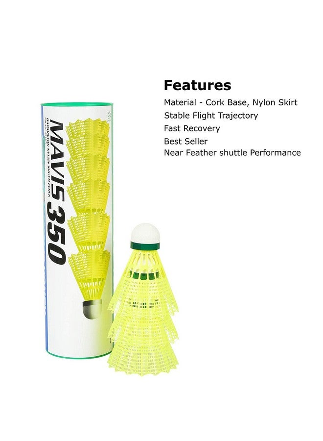 Yonex Mavis 350 Nylon Badminton Shuttlecocks (Yellow Slow Speed) | Durable Performance - Image 3
