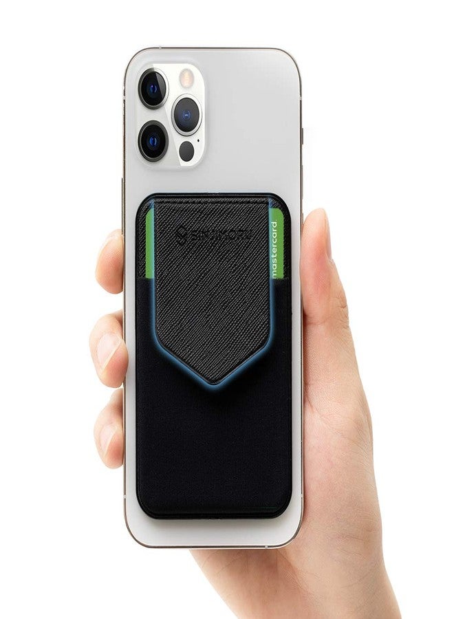 Sinjimoru Privacy Cover Magnetic Card Holder, Magnetic Phone Wallet Stick on as Credit Card Holder Compatible with iPhone 16 15 14 13 12 Series. M-Flap Beige - Image 4