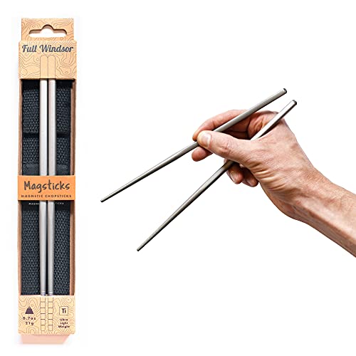 FULL WINDSOR - MAGSTICKS - Magnetic Titanium Chopsticks for Asian Cooking, Reusable Training Chopsticks for Travel, Cooking, and Dining, Lightweight Portable Utensils with Carrying Case for Daily Use - Image 1