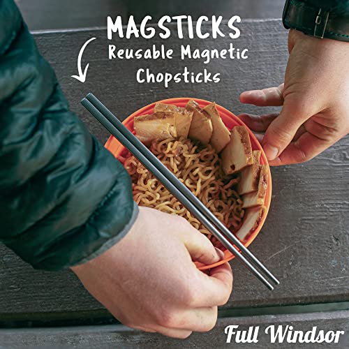 FULL WINDSOR - MAGSTICKS - Magnetic Titanium Chopsticks for Asian Cooking, Reusable Training Chopsticks for Travel, Cooking, and Dining, Lightweight Portable Utensils with Carrying Case for Daily Use - Image 2