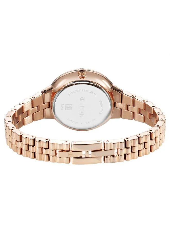 تيتان Women Analog Display Watch With Rose Gold Stainless Steel Strap - 95245WM01