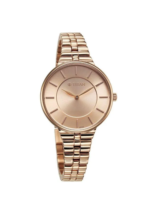 تيتان Women Analog Display Watch With Rose Gold Stainless Steel Strap - 95245WM01