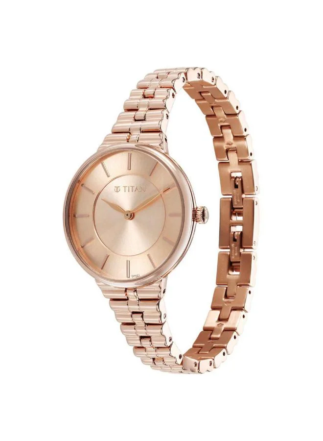 تيتان Women Analog Display Watch With Rose Gold Stainless Steel Strap - 95245WM01