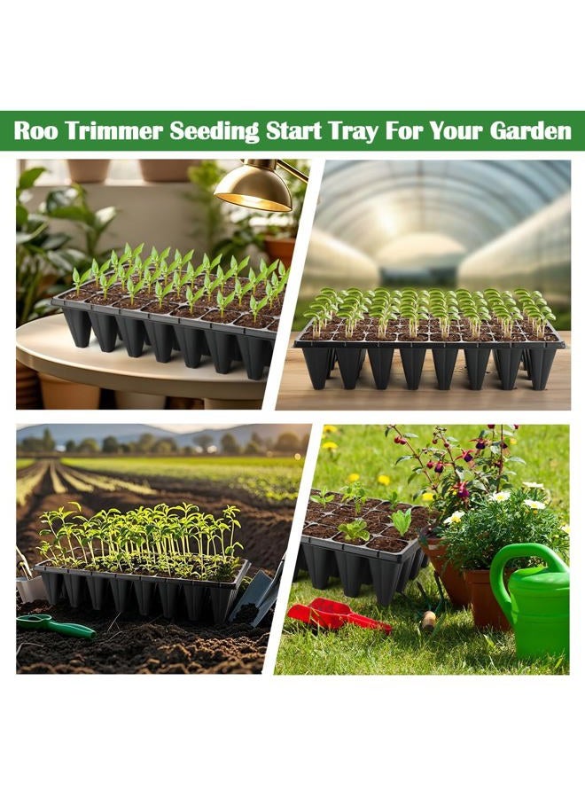 RooTrimmer 10 Pack 32 Cell Seed Starter Trays - Extra Deep 4.33" Plastic Nursery Trays, 20" x 10"，Fits Standard 1020 Flats - Image 5