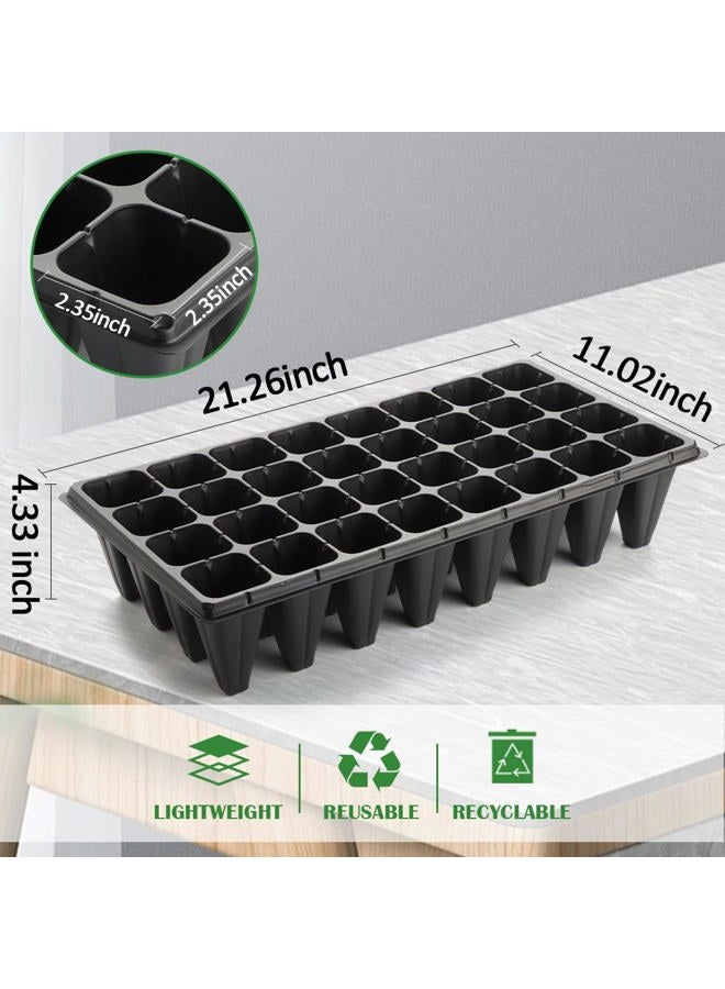 RooTrimmer 10 Pack 32 Cell Seed Starter Trays - Extra Deep 4.33" Plastic Nursery Trays, 20" x 10"，Fits Standard 1020 Flats - Image 3