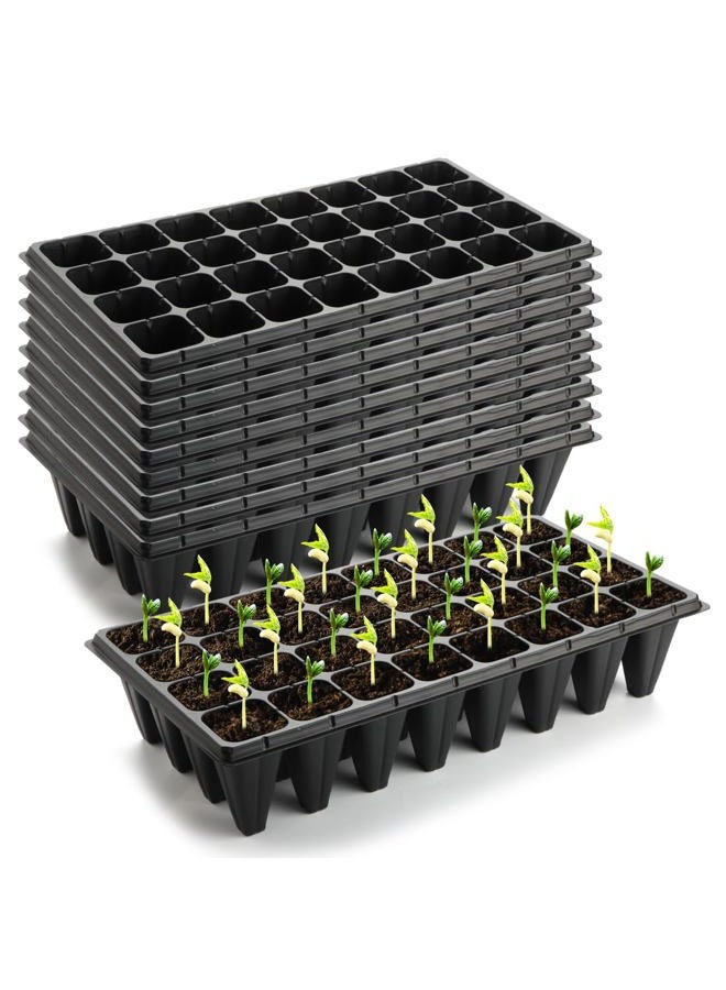 RooTrimmer 10 Pack 32 Cell Seed Starter Trays - Extra Deep 4.33" Plastic Nursery Trays, 20" x 10"，Fits Standard 1020 Flats - Image 1
