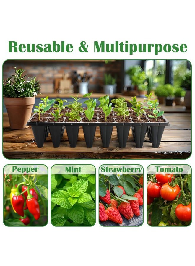 RooTrimmer 10 Pack 32 Cell Seed Starter Trays - Extra Deep 4.33" Plastic Nursery Trays, 20" x 10"，Fits Standard 1020 Flats - Image 2
