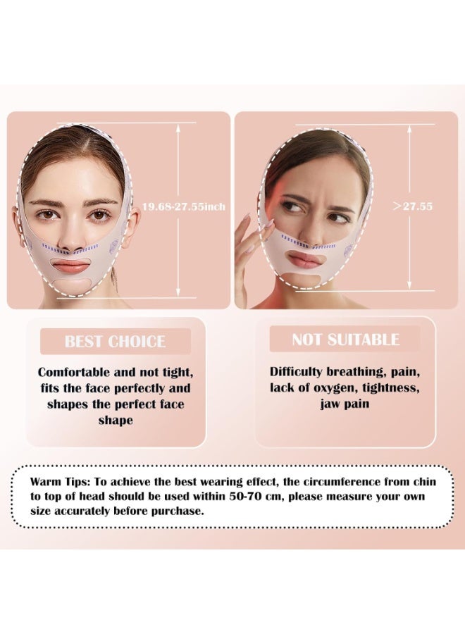 VIUAUAX [Upgrade] V Line lifting Mask Strap, Reusable V Line lifting Mask,Face Lift Belt for Women (Pink) - Image 3