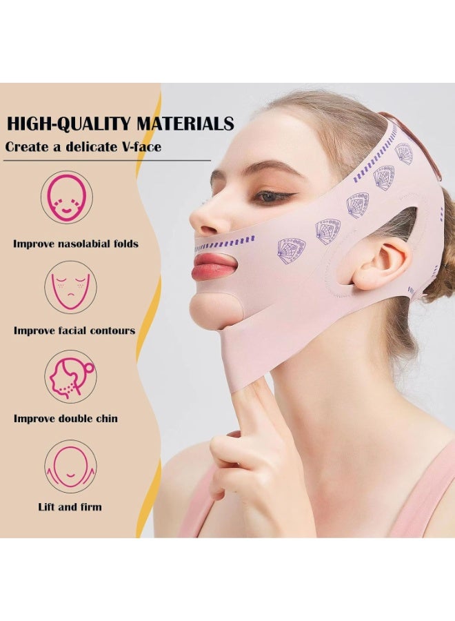 VIUAUAX [Upgrade] V Line lifting Mask Strap, Reusable V Line lifting Mask,Face Lift Belt for Women (Pink) - Image 5