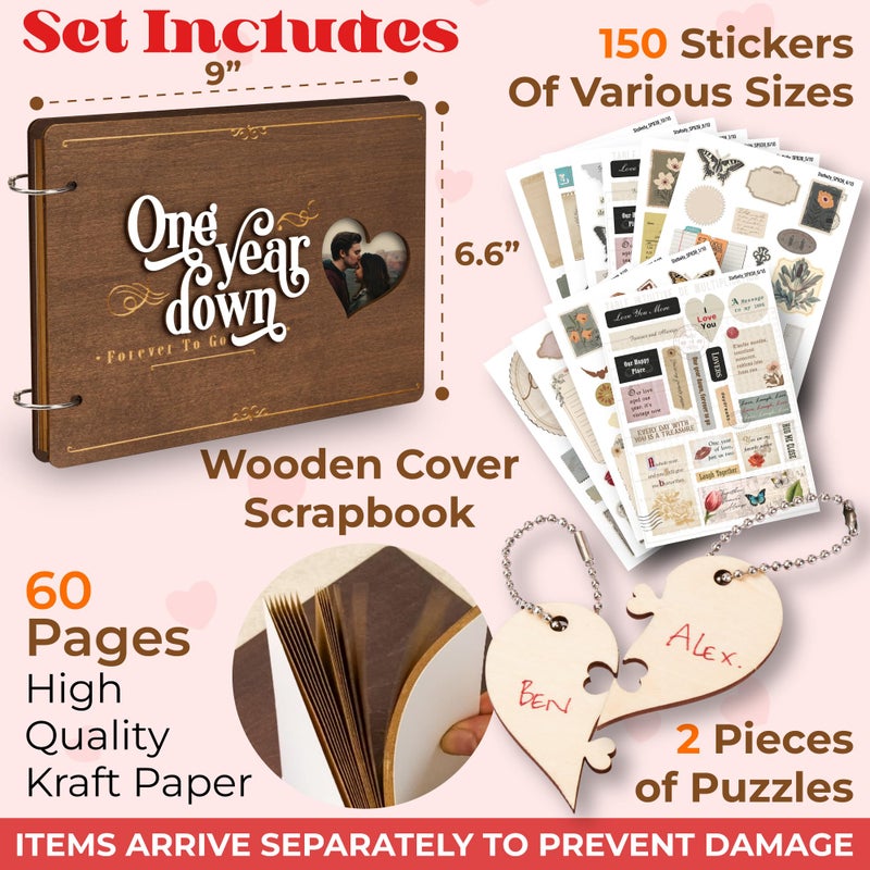 Stofinity 1 Year Anniversary Boyfriend Gifts - One Year Dating Gifts For Her Girlfriend, 1 Year Anniversary Scrapbook, 1st Wedding Gift - Image 2