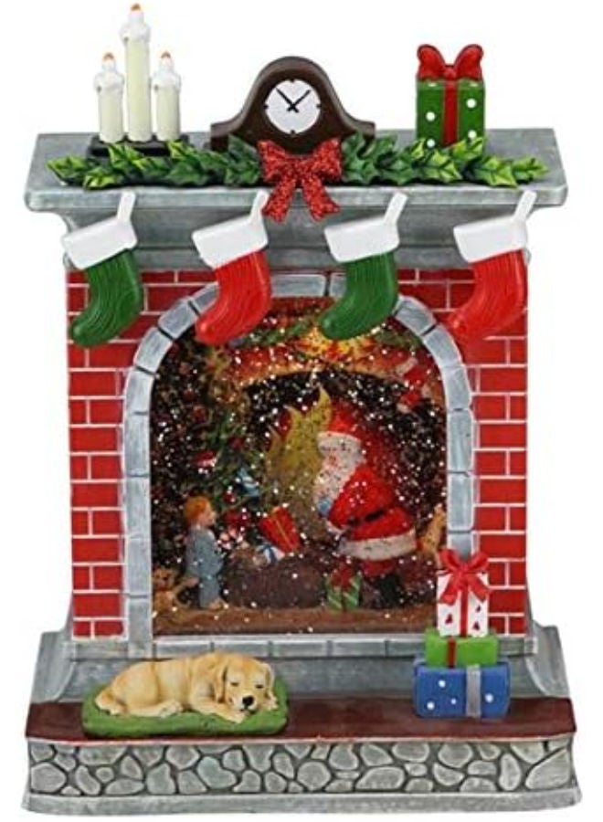 Santa, & Tree Snow Globe - 10 Inches - Image 1