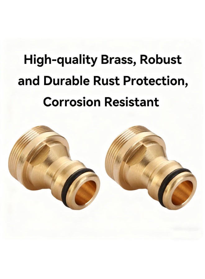 OSHIMA 2 Pcs Brass Female Threaded Tap Connector, 22-24mm Universal Kitchen Mixer Hose Adapter, Brass Garden Hose Tap Connector, Watering Pipe Snap Adaptor Tool for Faucet Nozzle Quick Connect - Image 4