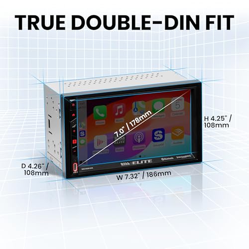 BOSS Audio Systems Elite BE7ACP.WX Double DIN Car Stereo Wireless Apple CarPlay Android Auto, 7 Inch Touchscreen, Sirius XM-Ready, Bluetooth - Image 4