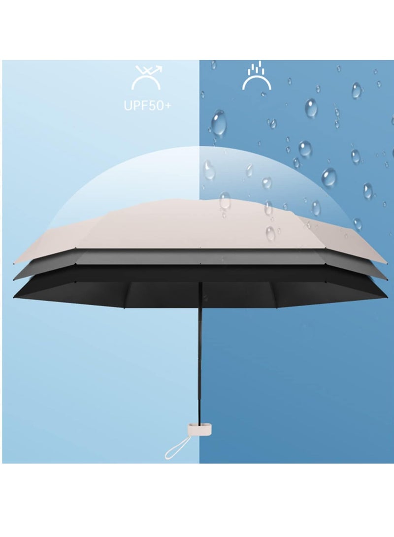 مظلة شمسية صغيرة قابلة للطي ، مظلة صغيرة بالأشعة فوق البنفسجية للشمس والمطر،  خفيفة الوزن وقابلة للحمل،  مقاومة للرياح مع حماية من الأشعة فوق البنفسجية بنسبة 99% للنساء - Image 2