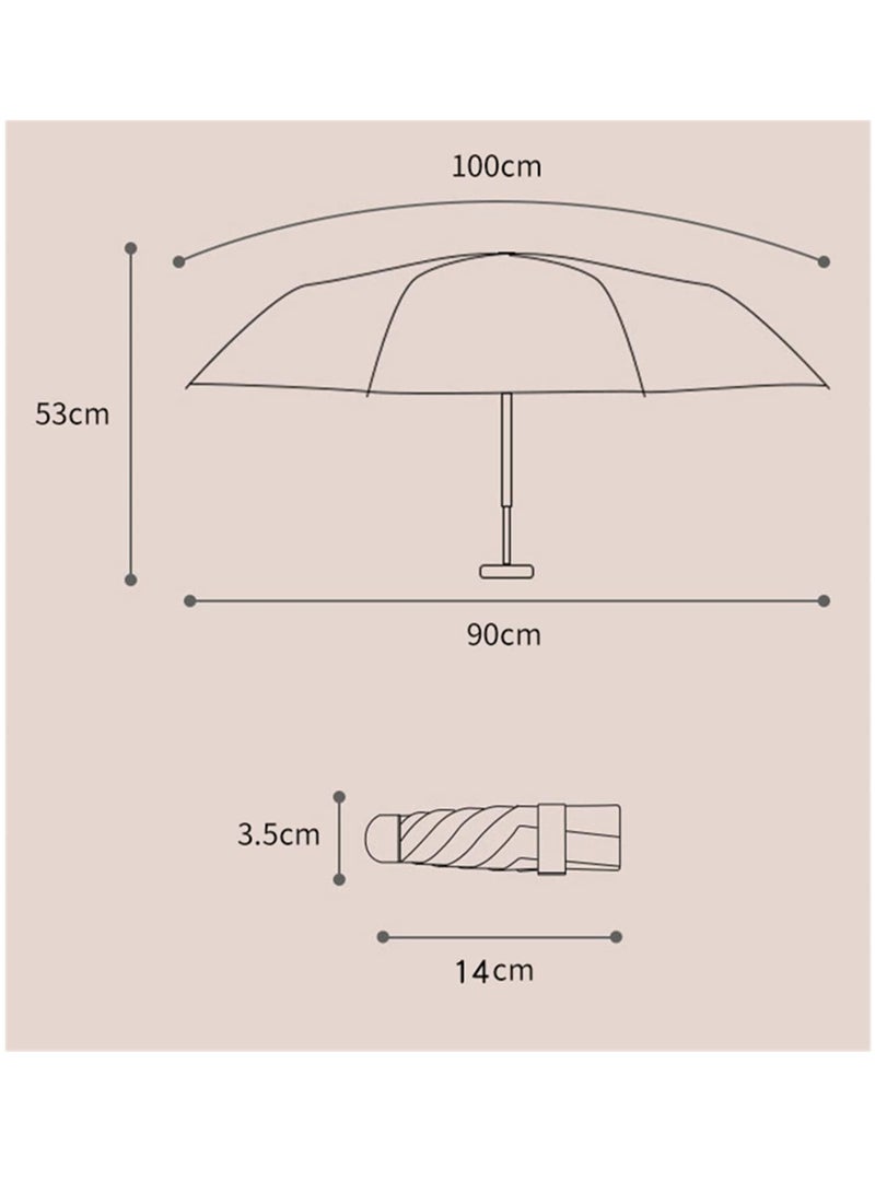 مظلة شمسية صغيرة قابلة للطي ، مظلة صغيرة بالأشعة فوق البنفسجية للشمس والمطر،  خفيفة الوزن وقابلة للحمل،  مقاومة للرياح مع حماية من الأشعة فوق البنفسجية بنسبة 99% للنساء - Image 4