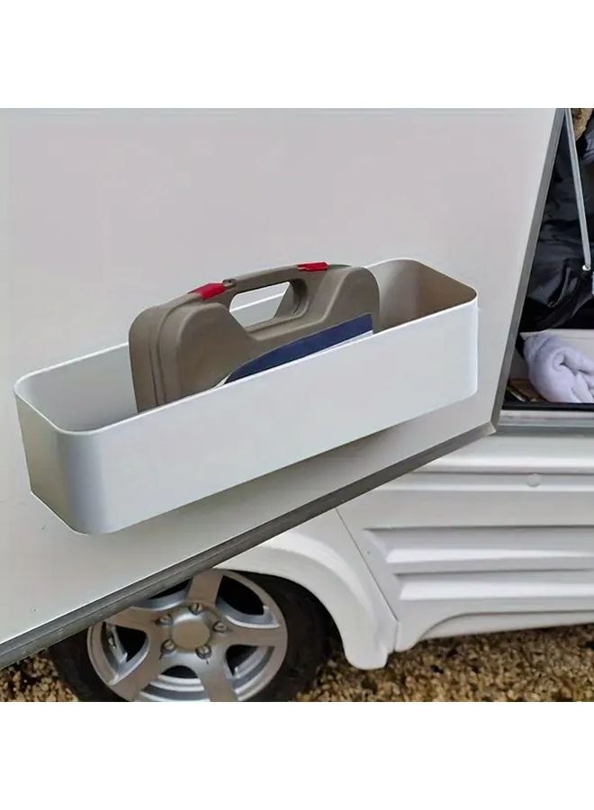 2pcs Grey Caravan Camper Van Storage Pocket Box Tool Organizer Ratchet Strap Universal Fit - Image 4