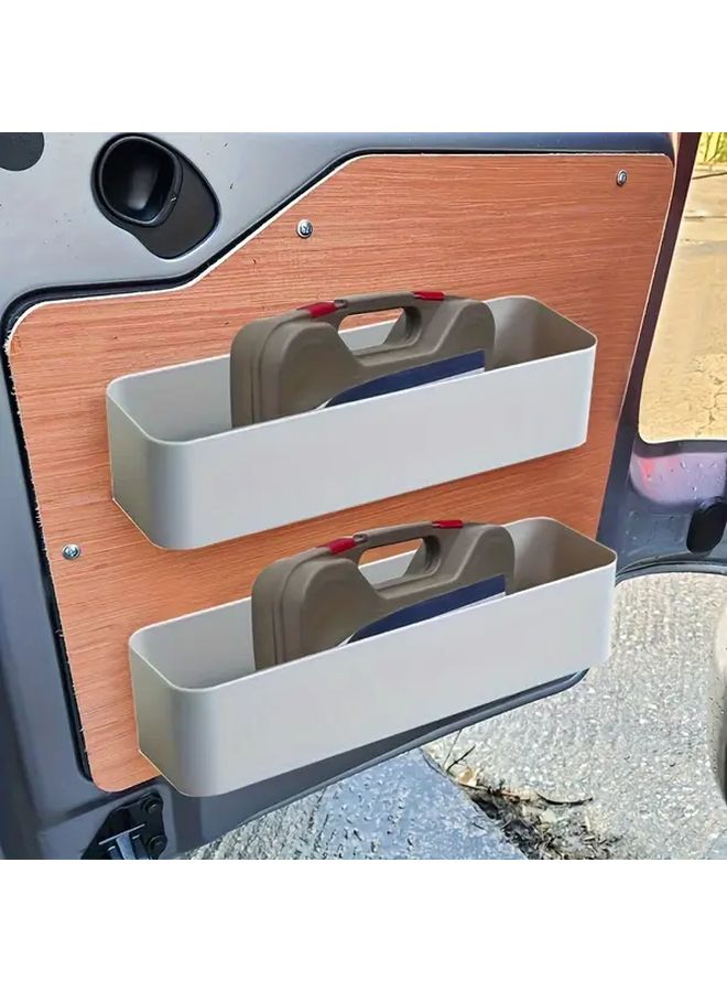 2pcs Grey Caravan Camper Van Storage Pocket Box Tool Organizer Ratchet Strap Universal Fit - Image 1