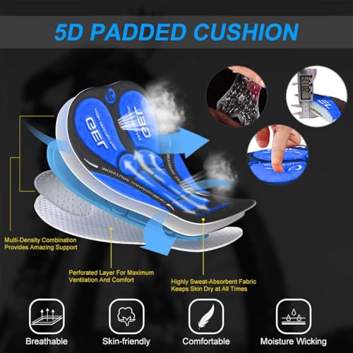 Xtiger X-TIGER Men's Cycling Underwear Shorts 5D Padded Gel,MTB Biking Shorts Pants with Breathable,Adsorbent Design - Image 3