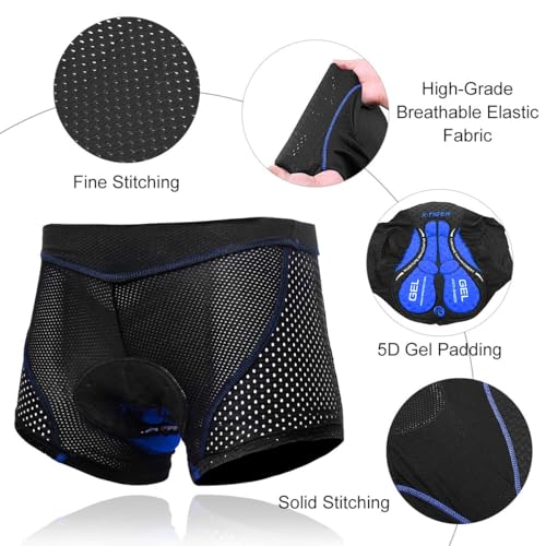 Xtiger X-TIGER Men's Cycling Underwear Shorts 5D Padded Gel,MTB Biking Shorts Pants with Breathable,Adsorbent Design - Image 4