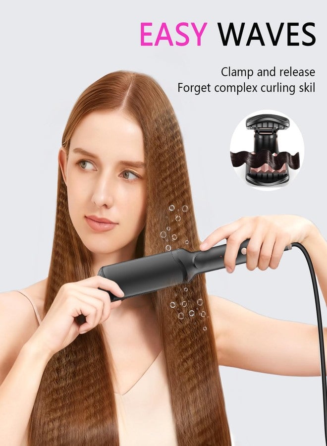 YGOVVK Hair Crimper Waver, Professional Hair Straightener Beach Waves Curling with 4 Interchangeable Ceramic Plates | Auto Temp Control for All Hair Types | Quick Heat Wide Plate Styling Tool & Straightener - Image 2