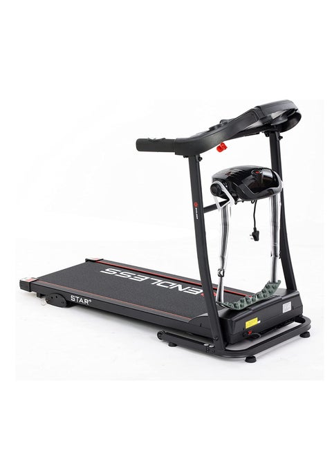 Star Plus Treadmill with Massager | 3HP Peak Power DC Motor | 10 km/hr Speed | 90kg User Weight Capacity | 410mm Running Area | Foldable, Manual Incline, Speakers & 12 Preset Programs