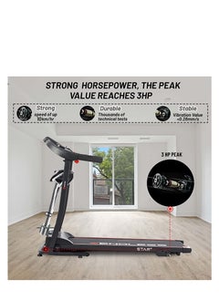 ENDLESS  Star Plus Treadmill with Massager | 3HP Peak Power DC Motor | 10 km/hr Speed | 90kg User Weight Capacity | 410mm Running Area | Foldable, Manual Incline, Speakers & 12 Preset Programs  - Image 5