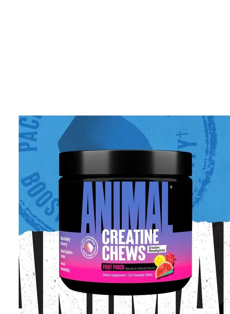 ANIMAL Creatine Performance Chews Fruit Punch 120 chewables - Image 1