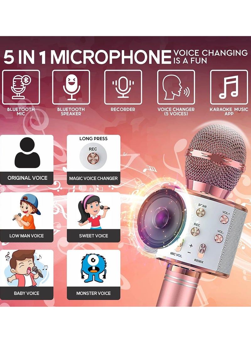 Advanced Multifunctional Wireless Bluetooth Portable Karaoke Singing Microphone Speaker - Image 2