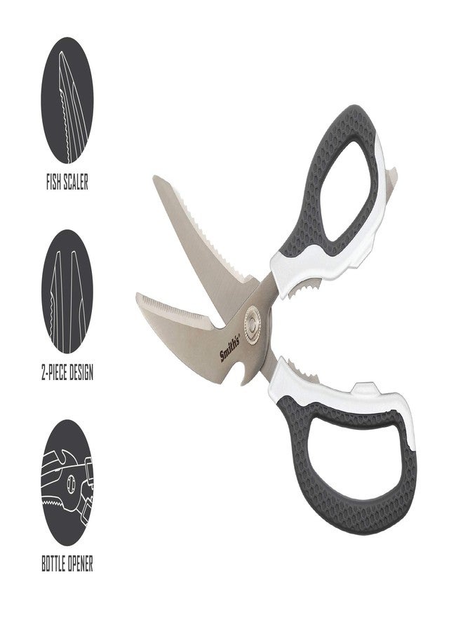 Smith's Smith’s 51247 Edge Sport Bait and Game Shears - 8-Inch - White - Fish Scaler - Stainless Steel - Bone Notch + Fin Clipper - Bottle Opener - Dishwasher Safe - Multi-Purpose Scissors - Image 3