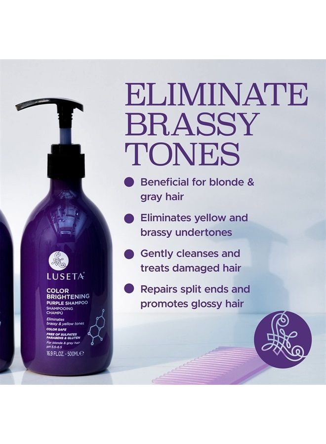 L LUSETA Luseta Purple Shampoo for Blonde Hair 16.9oz, Women Hair Shampoo for Grey Hair and Color Treated Hair, Best Purple Shampoo for Curly and Damaged Hair, Sulfate & Paraben Free - Image 2