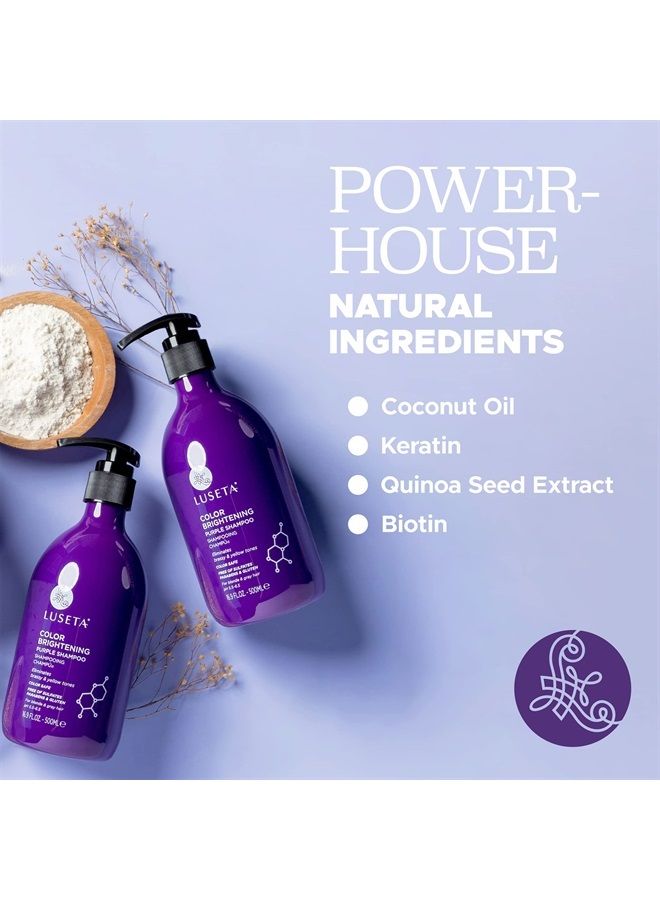 L LUSETA Luseta Purple Shampoo for Blonde Hair 16.9oz, Women Hair Shampoo for Grey Hair and Color Treated Hair, Best Purple Shampoo for Curly and Damaged Hair, Sulfate & Paraben Free - Image 3
