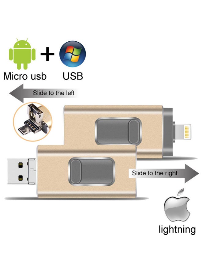 قرص U للهاتف المحمول 4 في 1 3 في 1 لهاتف Apple Android Typec USB متعدد الوظائف هدية 1T 128g-اللون: أربعة في واحد سعة ذهبية: 64GB 1T [يمكن ملاحظة السعة الأخرى]]  - Image 4
