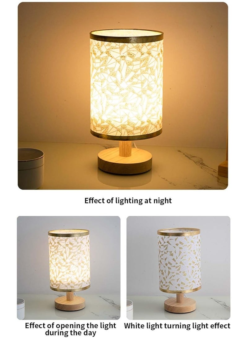 بتيمفم مصباح طاولة من القماش مزود بمنفذ USB وقاعدة خشبية، وغطاء كتان عصري، وإضاءة LED قابلة للتعديل لغرفة النوم، وغرفة المعيشة، والمكتب - Image 4